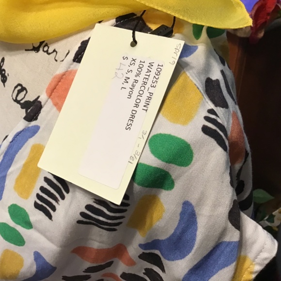 NWT Anthropologie PEPALOVES Watercolor Funky Print Dress - Picture 3 of 6